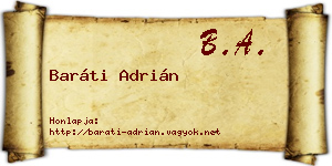 Baráti Adrián névjegykártya